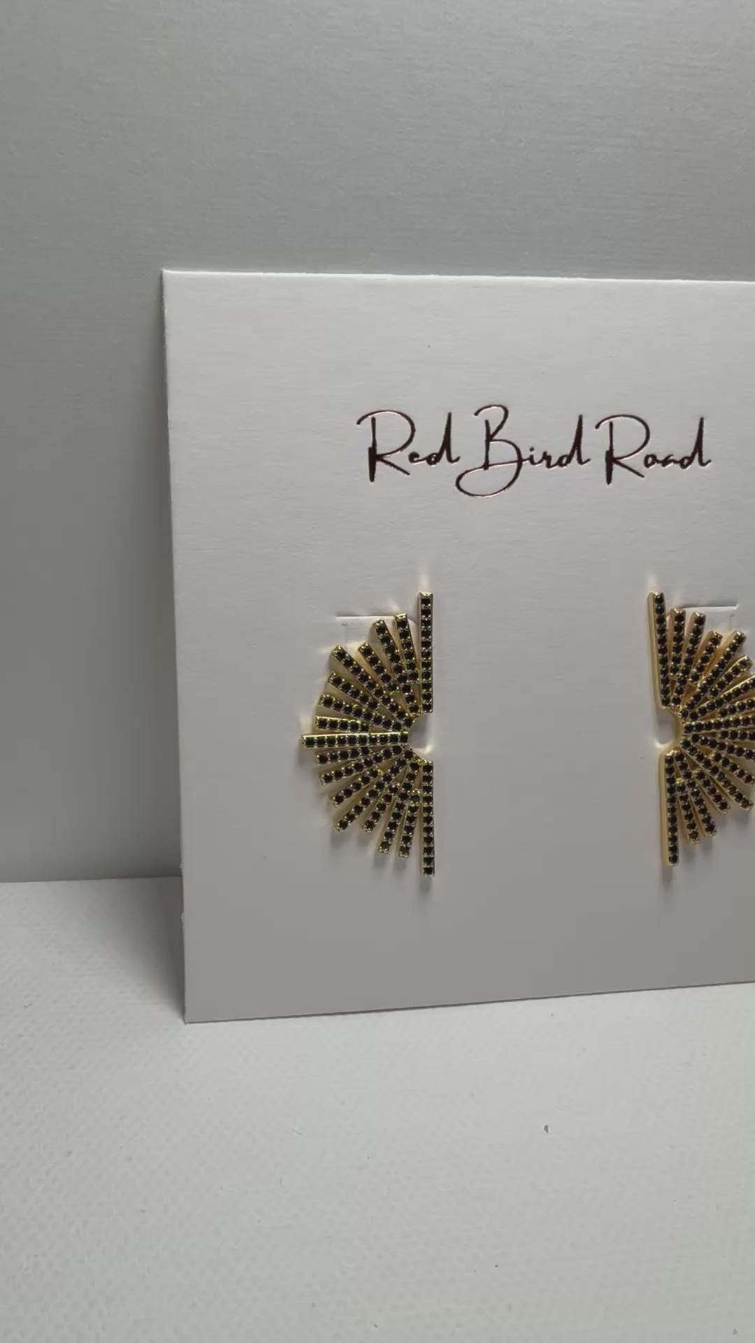 Celestial - Black Sunburst - Gold Earrings for Elegance