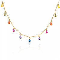 Rainbow Emotions Crystal Teardrop Necklace