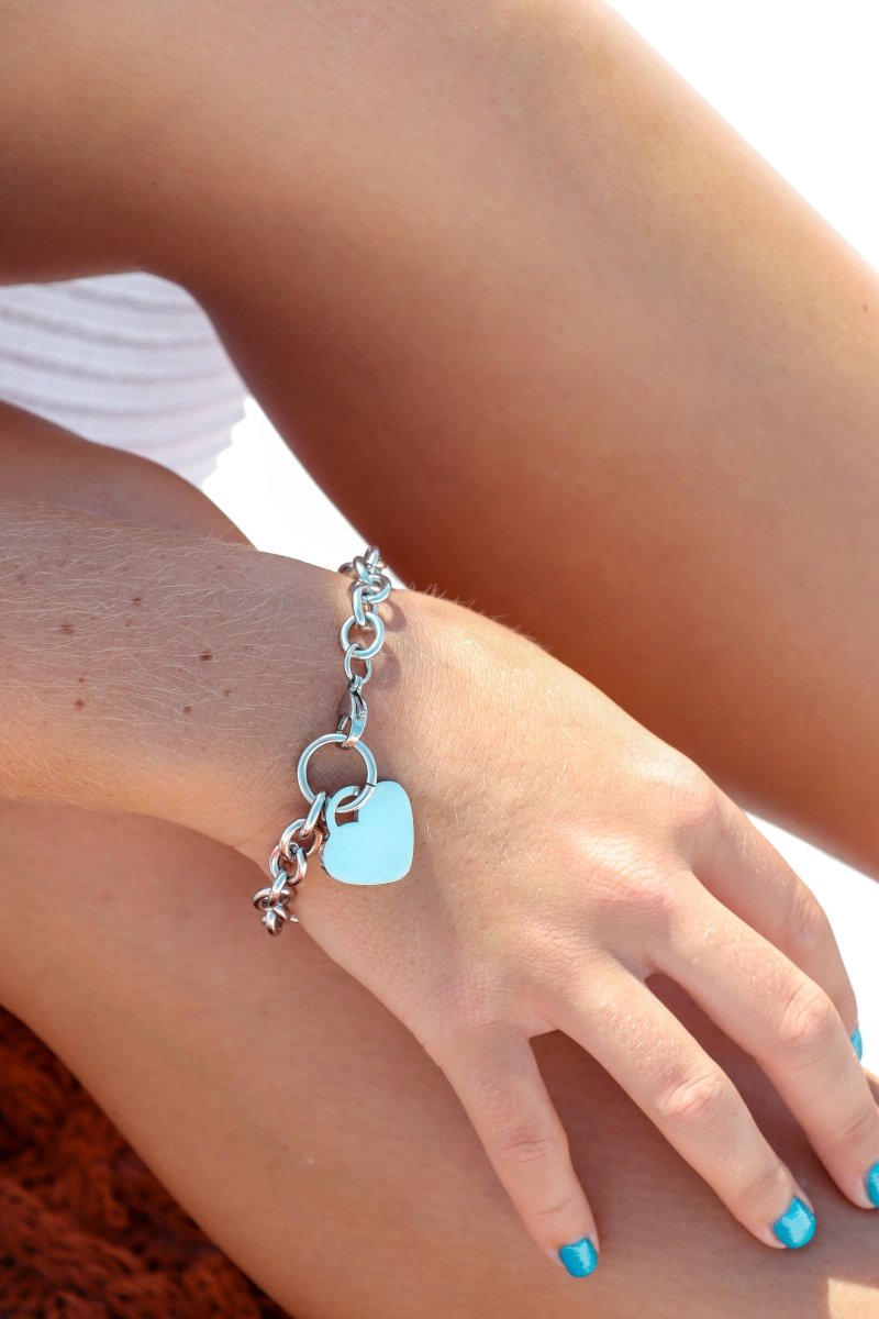 Return to Love Stainless Steel Heart Waterproof Bracelet - Red Bird Road
