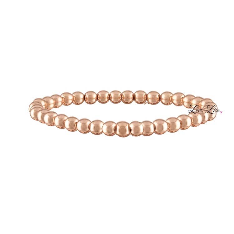 Rose Gold Beaded Bracelet- 6mm or 8mm