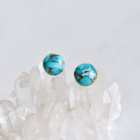 Sonoran Desert Copper Turquoise Stud Earrings for Women