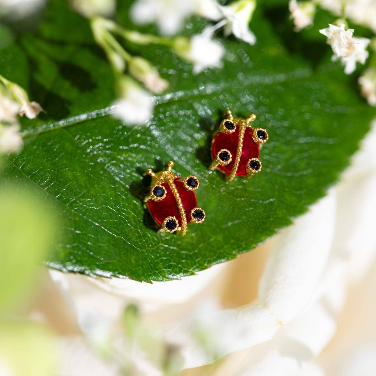 Spot Me if You Can Gold Ladybug Studs
