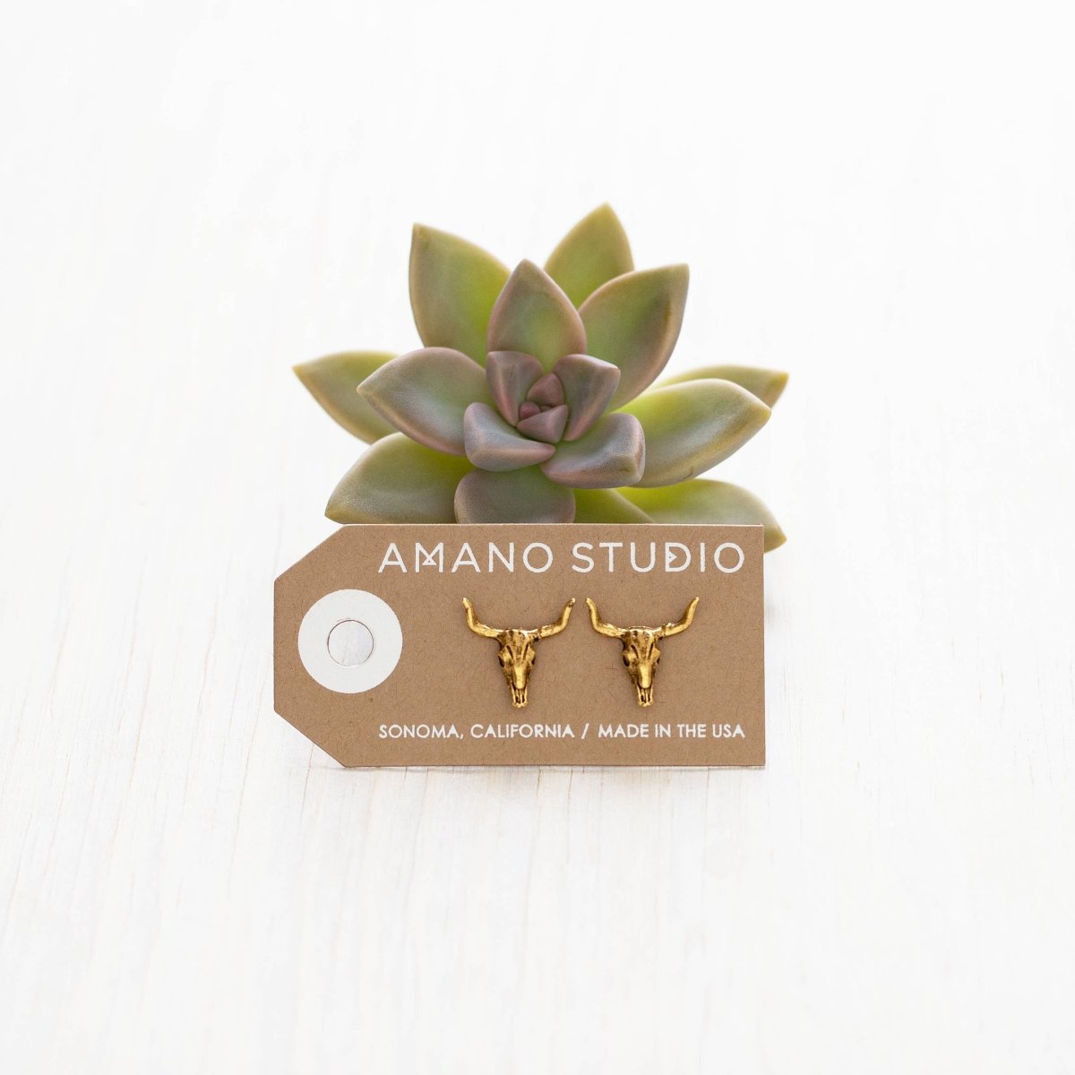 Steer Skull Stud Earrings