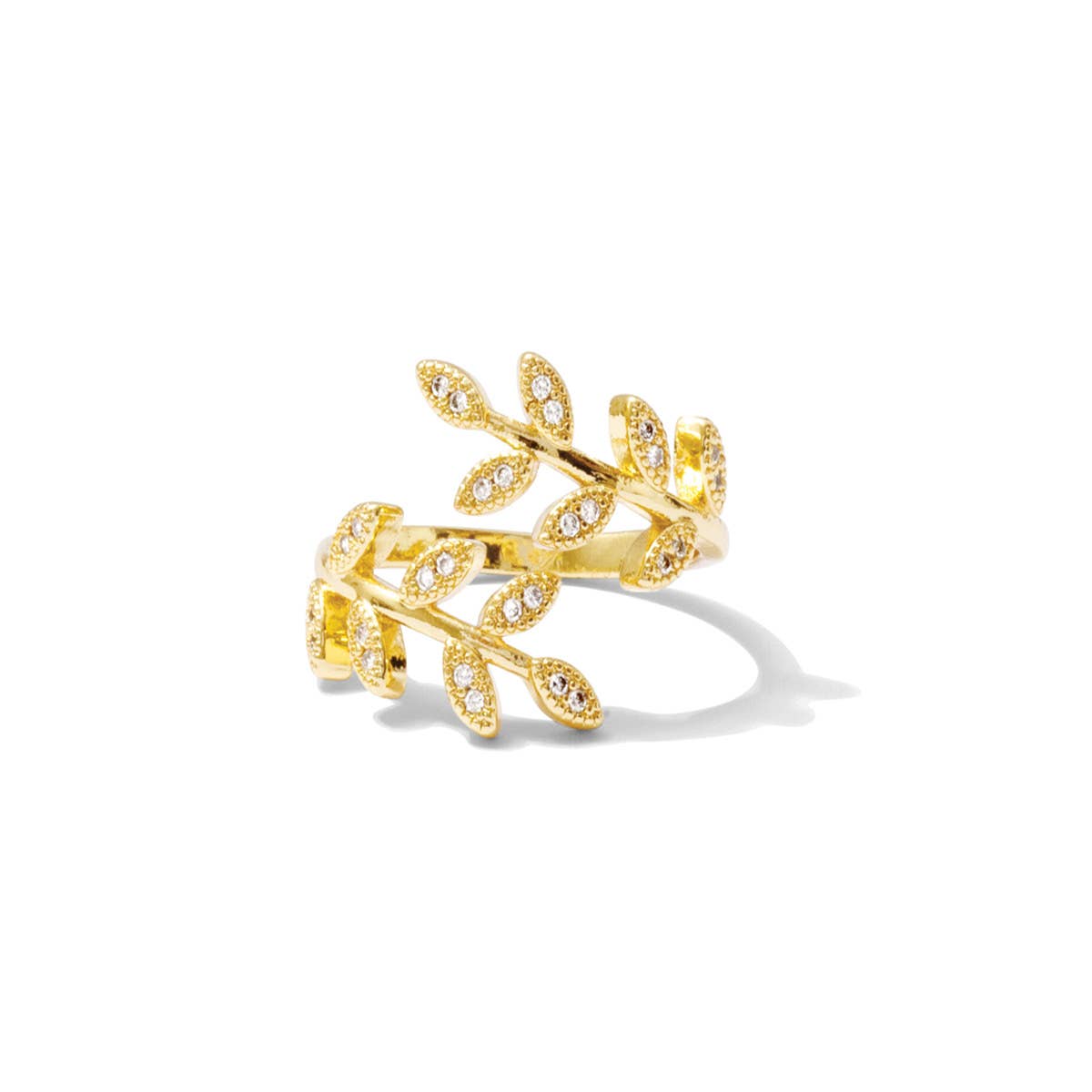 Stephanie’s Favorite Pave Adjustable Leaf Ring for Women