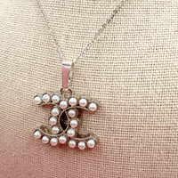 Sterling Silver Flat Cable Pearl Pendant Necklace