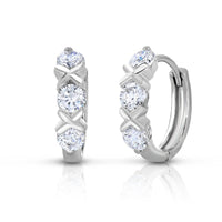 Sterling Silver XO CZ Huggie Earrings for Stylish Elegance