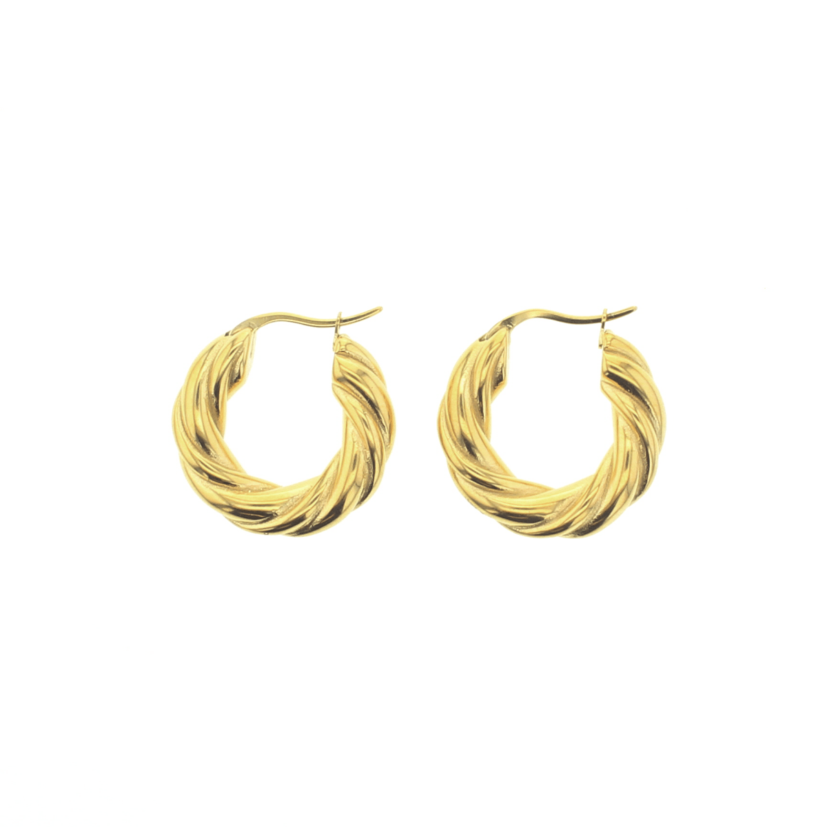 Sustainable Waterproof Twist Gold Hoop Earrings for Style