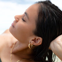 Sustainable Waterproof Twist Gold Hoop Earrings for Style