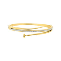 Synergy 14k Gold Plated Pave Nail Bangle for Women