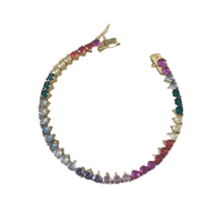 Colorful Rainbow Crystals Tennis Bracelet