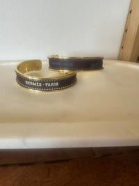 Upcycled Designer Cuff Bracelet With Hermes Accents