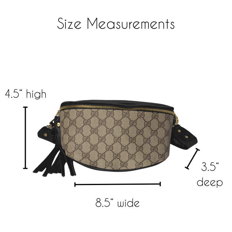 Upcycled Full Front Gucci Britt Belt Bag In Black Leather - Red Bird Road