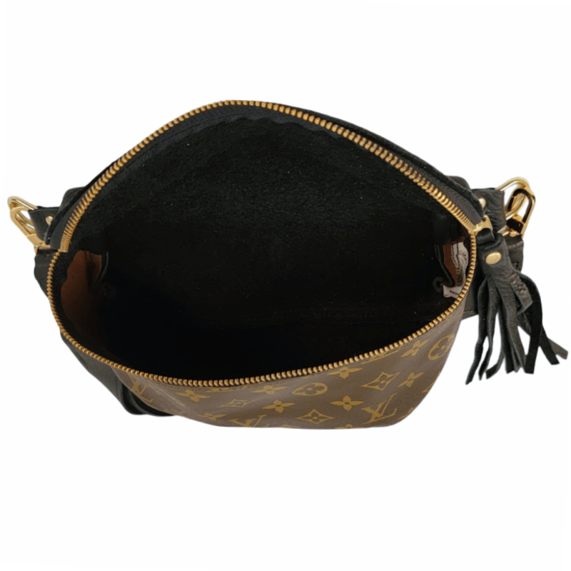 Upcycled Full Front Louis Vuitton Britt Belt Bag In Black Leather - Red Bird Road