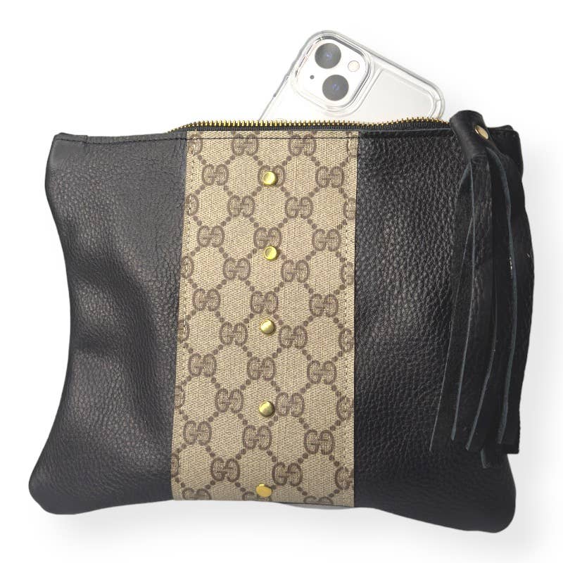 Upcycled Gucci Caroline Crossbody In Black Leather - Red Bird Road