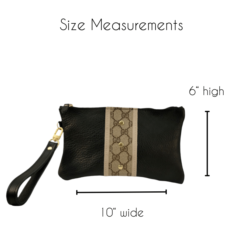 Upcycled Gucci Cathy Wristlet In Black Leather - Red Bird Road