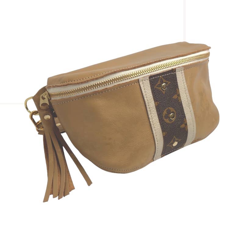 Upcycled Louis Vuitton Britt Belt Bag In Bronze Leather - Red Bird Road