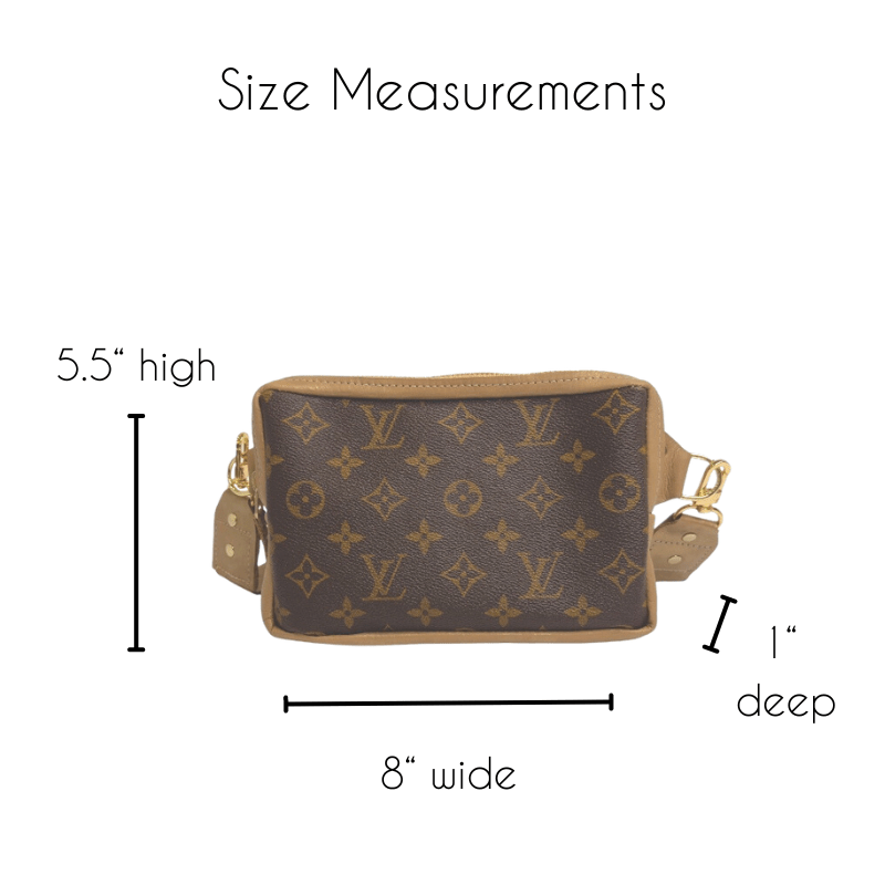 Upcycled Louis Vuitton Full Front Bella Belt Bag In Bronze Leather - Red Bird Road
