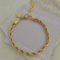 Valerie 18k Gold Plated Rope Chain Bracelet for Women