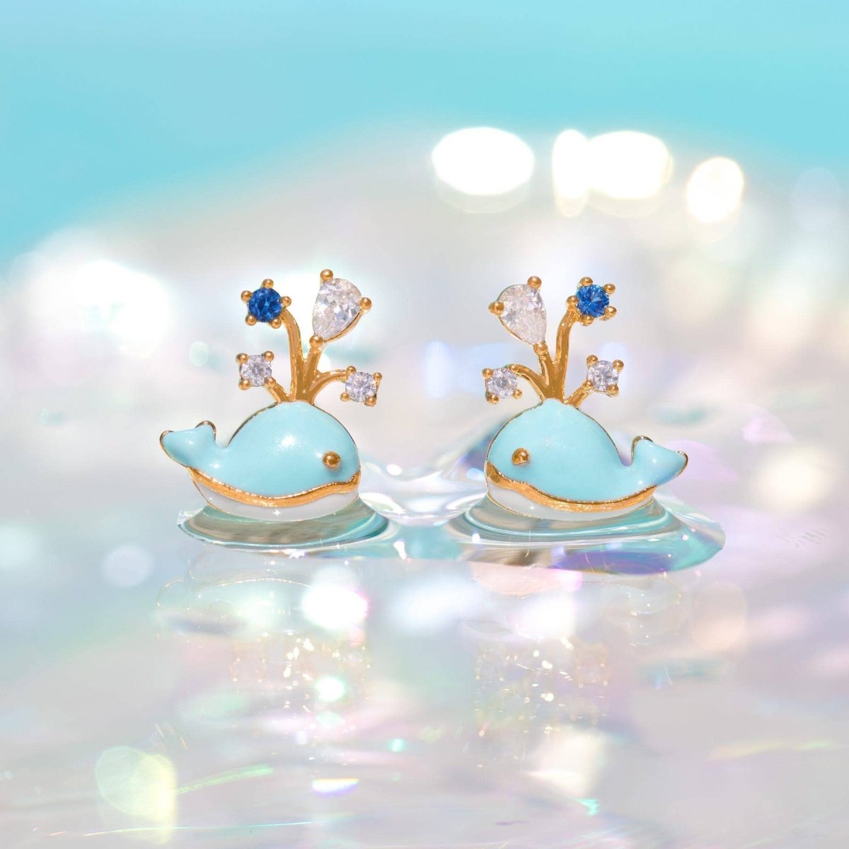 Whale You Be Mine Gold Studs