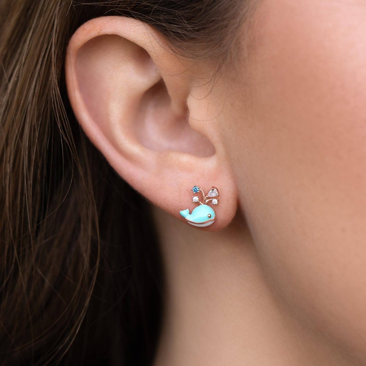 Whale You Be Mine Gold Studs