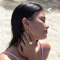Youthful Waterproof Mary Gold Hoop Earrings for Everyday Style