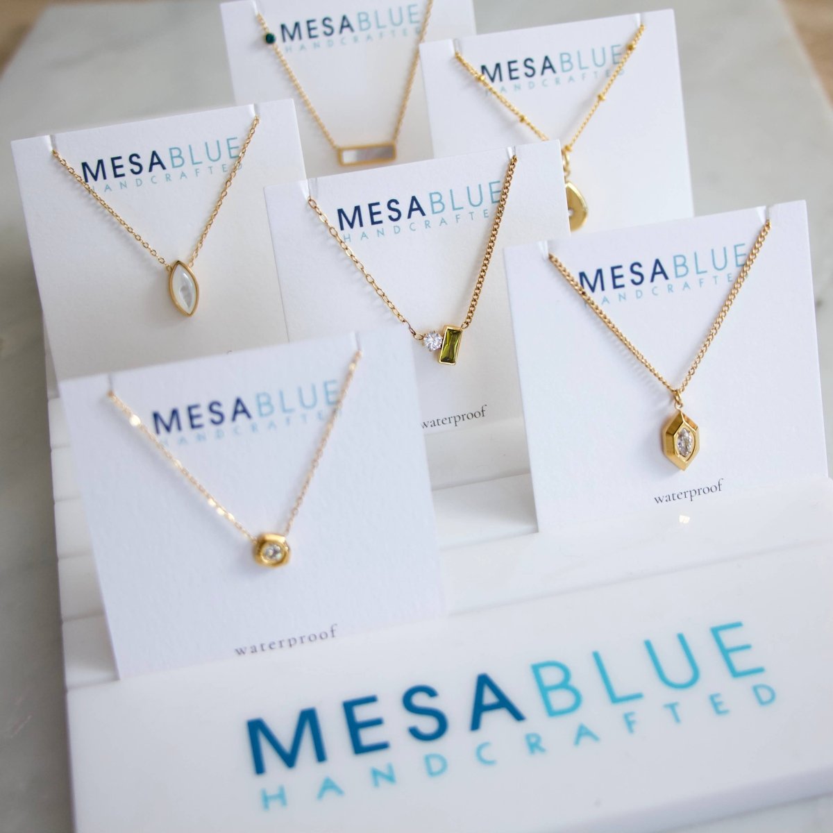 Zircon Geometric Nugget Necklace - Waterproof