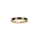 14 Karat Gold Plated Black Baguette CZ Ring - Red Bird Road