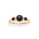 14k Gold and Triple Black Onyx Ring - Red Bird Road