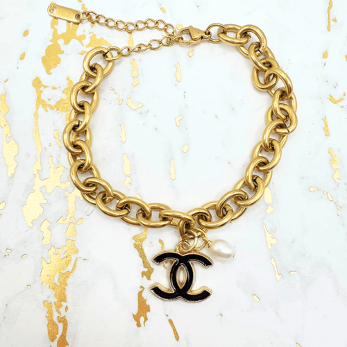 14K Gold Black CC Waterproof Bracelet