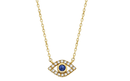 14k Gold Diamond & Sapphire Evil Eye Necklace - Red Bird Road