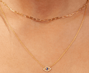 14k Gold Diamond & Sapphire Evil Eye Necklace - Red Bird Road