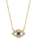 14k Gold Diamond & Sapphire Evil Eye Necklace - Red Bird Road