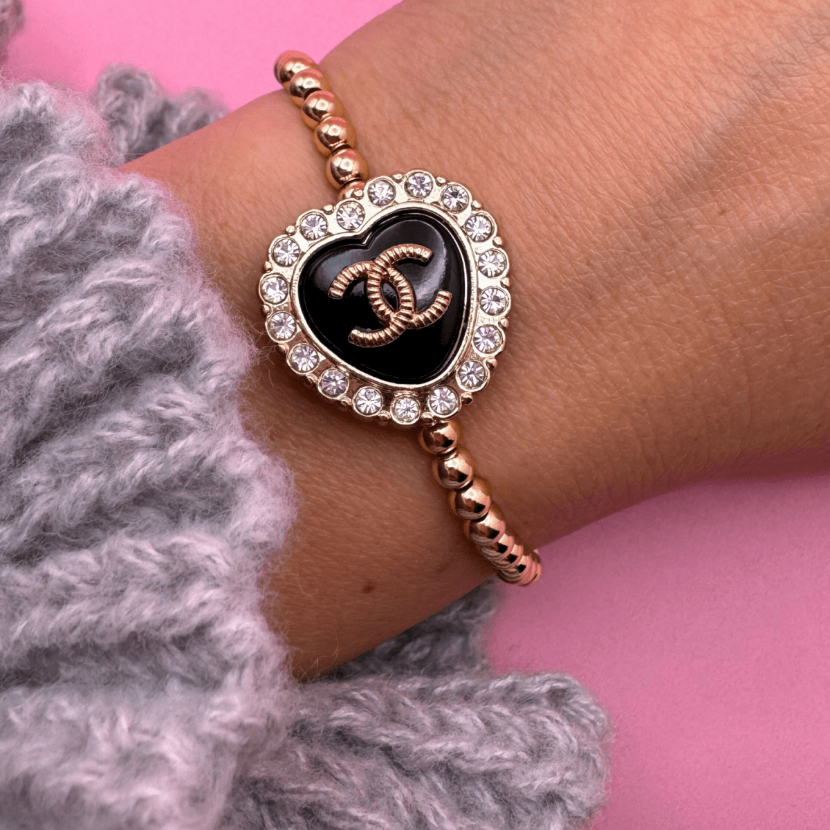 14K Gold Filled 4mm Beaded Chanel Bracelet: 6.5 Inches Long