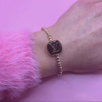 14K Gold Filled 4mm Beaded Louis Vuitton Bracelet: 6.5 Inch Elegance