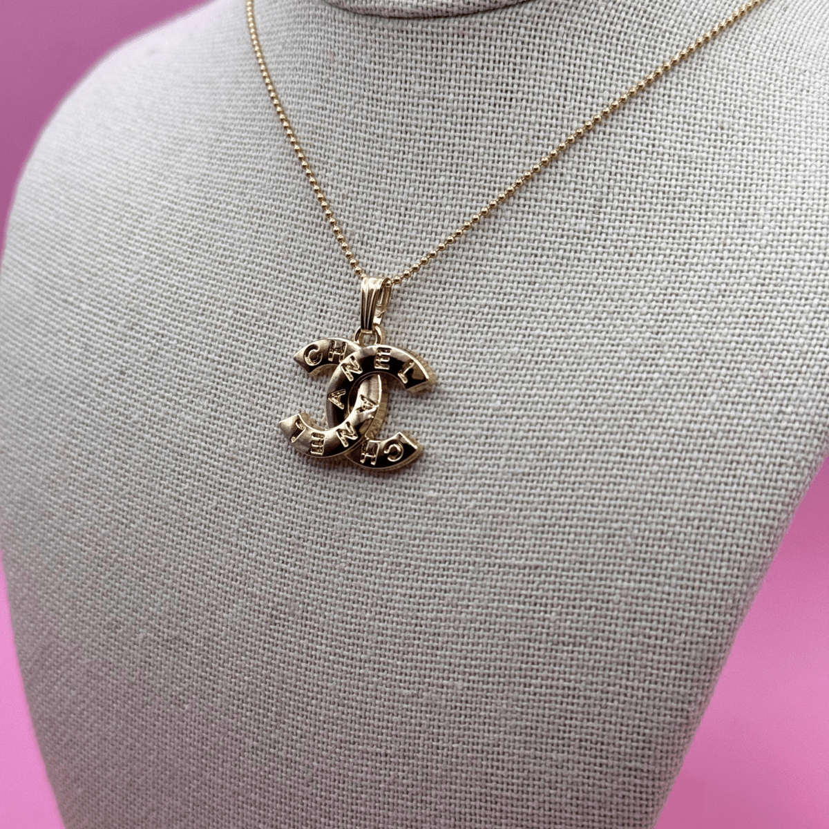 14K Gold Filled Beaded Chanel Necklace