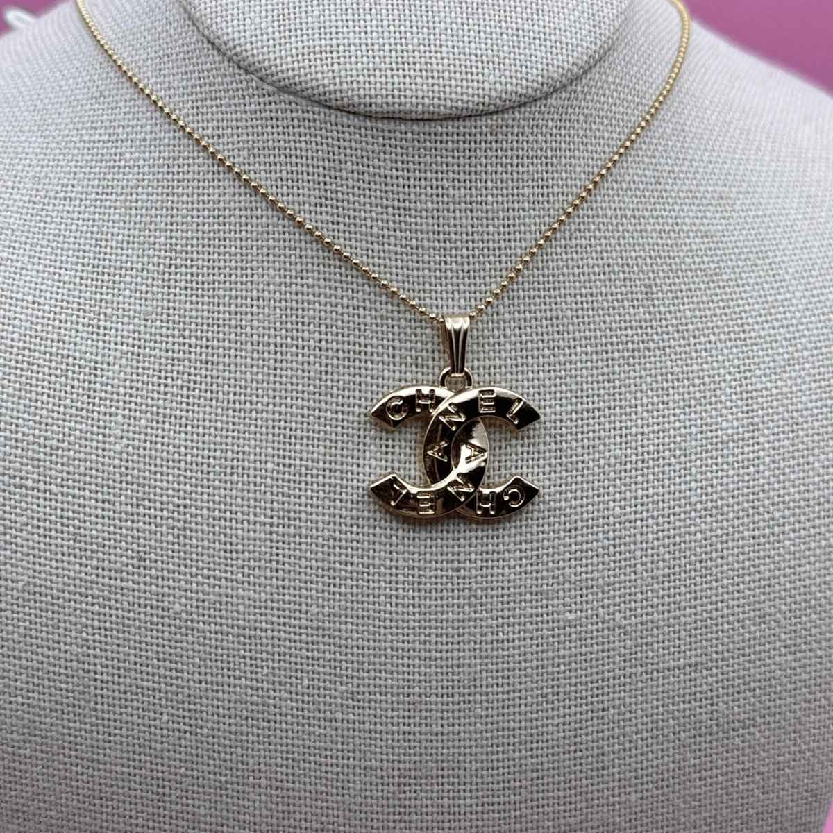 14K Gold Filled Beaded Chanel Necklace