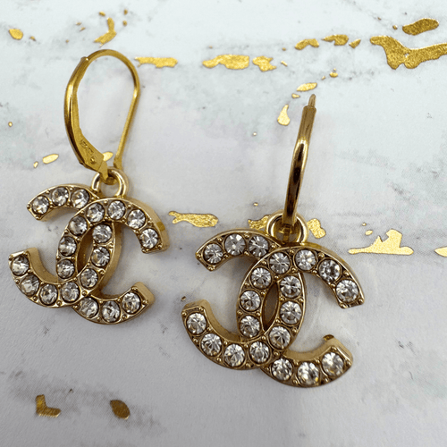 14k Gold Filled Crystal CC Earrings