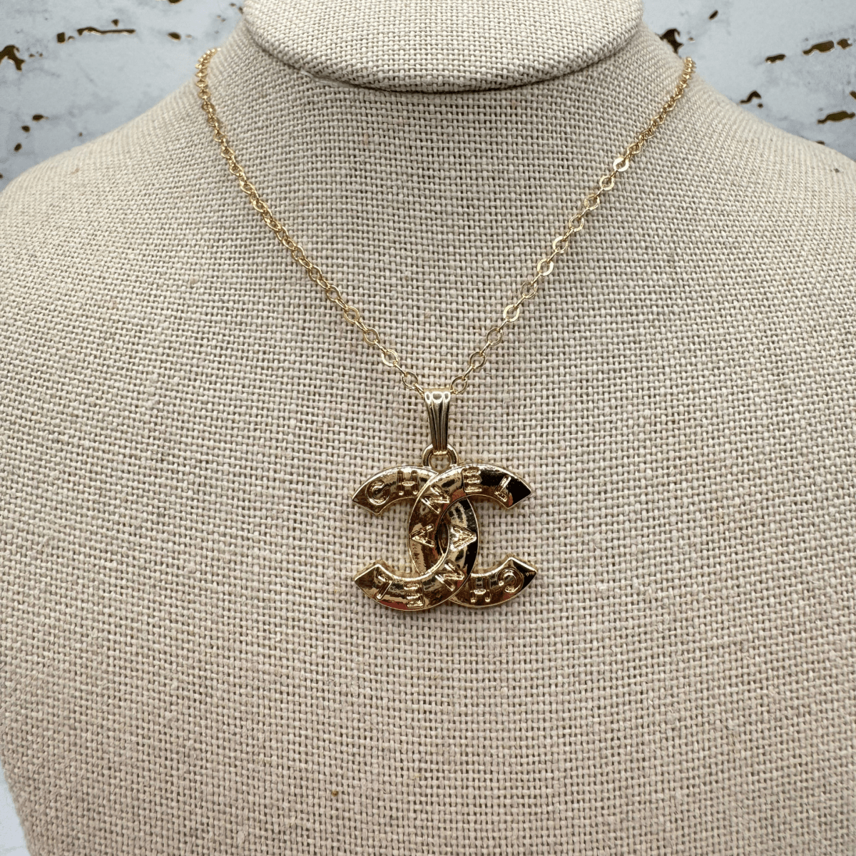 14k Gold Flat Cable CC Necklace