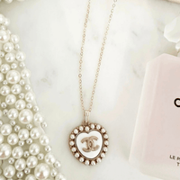14k Gold Flat Cable White and Pearl Pendant Necklace