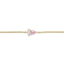 14k Gold Vermeil Pink Sapphire & White CZ Duo Bracelet by Emily Volaski