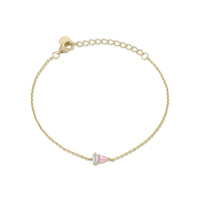14k Gold Vermeil Pink Sapphire & White CZ Duo Bracelet