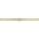 14k Vermeil Bar Link Bracelet with Round CZ Center Stone - Red Bird Road