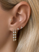 14k Vermeil CZ Double Row Chain Stud Earrings: 14k Yellow Gold Vermeil by Emily Volaski