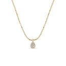 14k Vermeil Diamond-Cut Chain Necklace with White Sapphire Teardrop - Red Bird Road