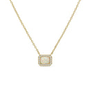 14k Vermeil Genuine Opal and CZ Stone Pendant Necklace by Emily Volaski