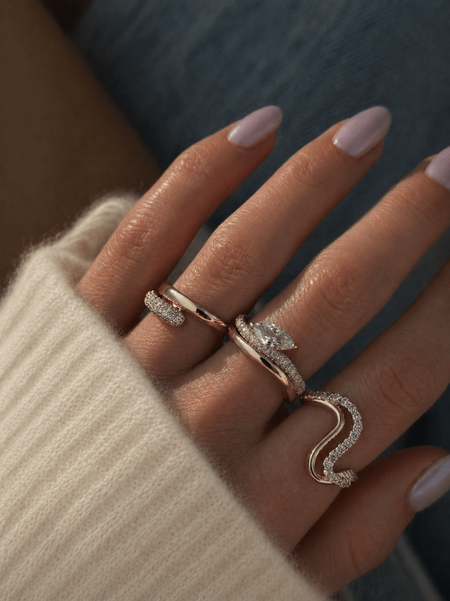 14k Vermeil Marea Double Wave Sculptural Ring - Red Bird Road