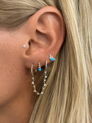 14k Vermeil Marquise Turquoise & CZ Cluster Stud Earrings by Emily Volaski