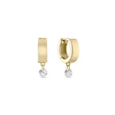14k Vermeil Pierced Dangle CZ Diamond Wide Huggies 14k Yellow Gold Vermeil earrings by EMILY VOLASKI