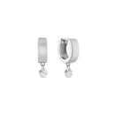 14k Vermeil Pierced Dangle CZ Diamond Wide Huggies Sterling Silver earrings by EMILY VOLASKI