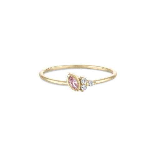 14k Vermeil Pink Sapphire & CZ Cluster Ring - Red Bird Road